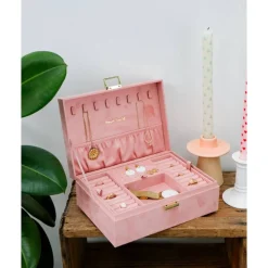 Maison Scarlett Boite a bijoux Louise en velours*Femme Coffret Bijoux