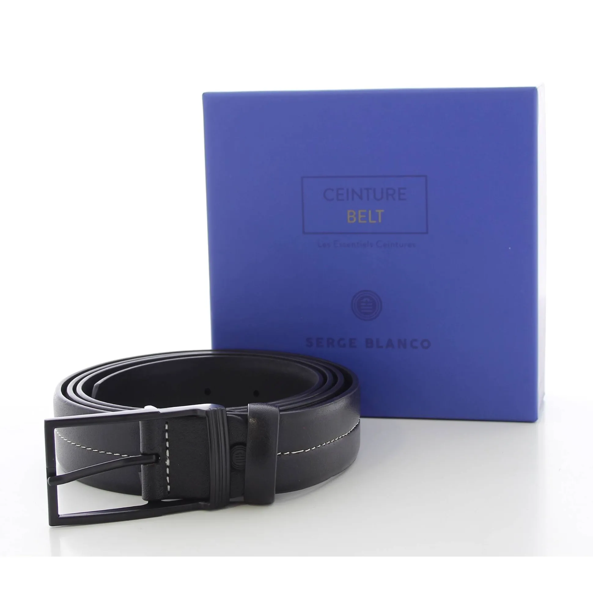 Serge Blanco Ceinture homme en cuir avec surpiqures*Homme Ceintures
