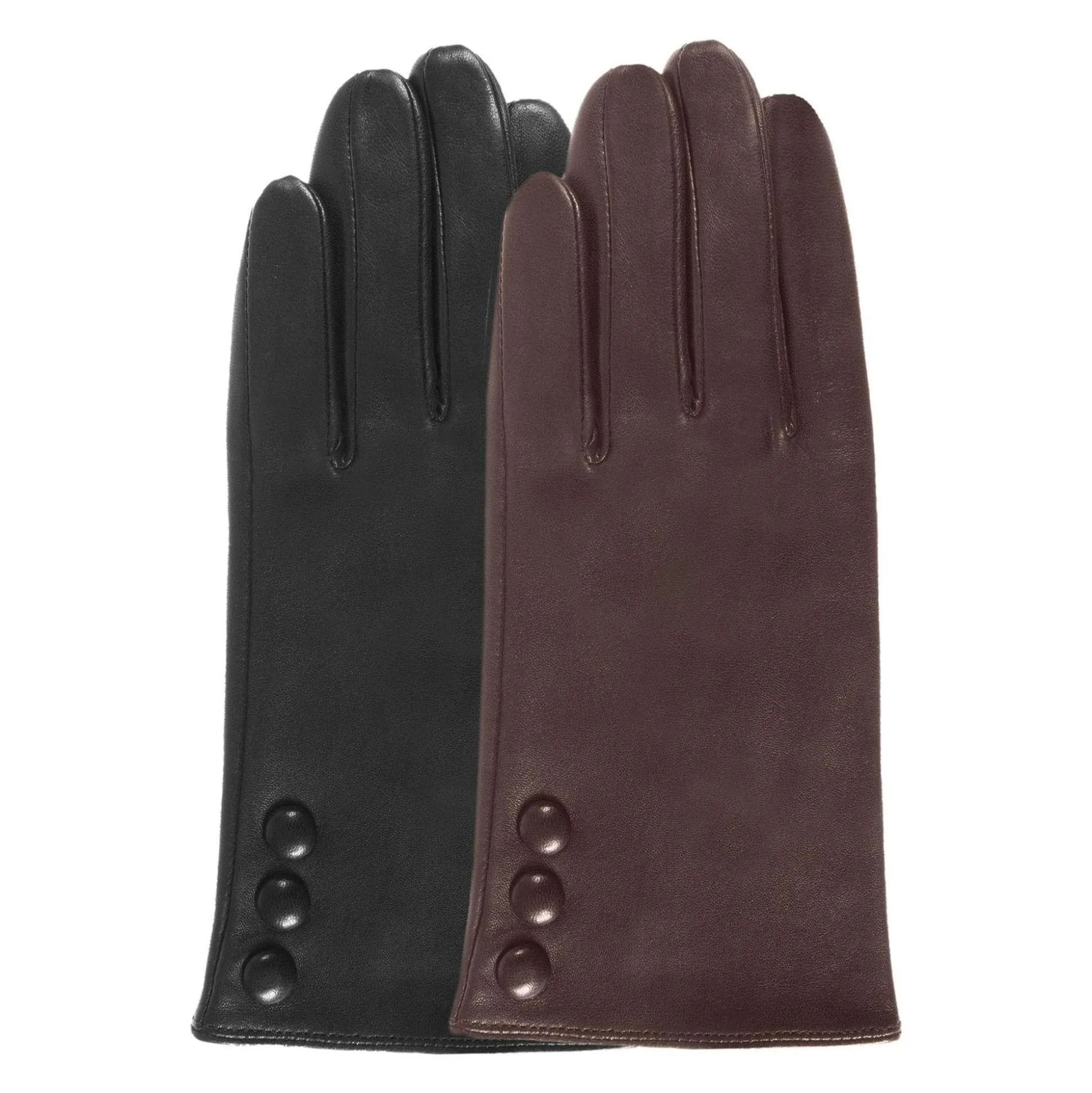 Isotoner Gants femme tactiles en cuir 3 boutons*Femme Gants Femme