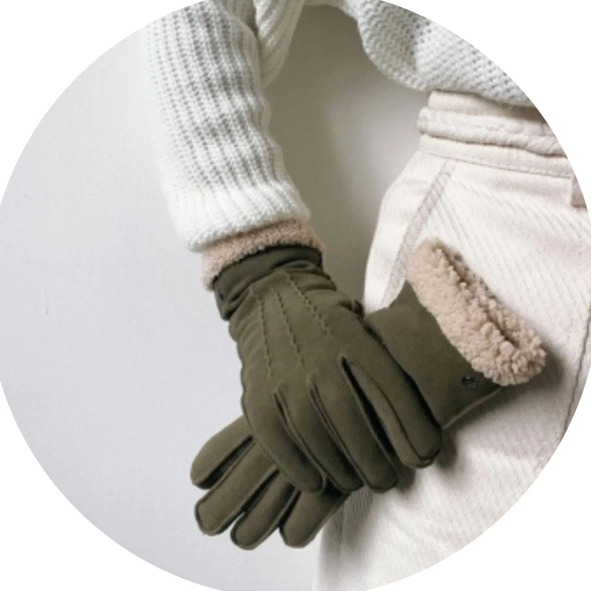 Isotoner Gants femme Ultra Chaud cuir double fausse fourrure*Femme Gants Femme