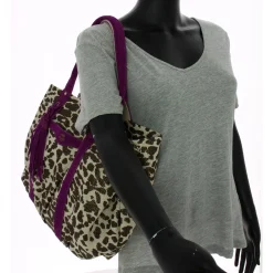 Mila Louise Grand cabas zippe Colette LP leopard*Femme Sacs Cabas