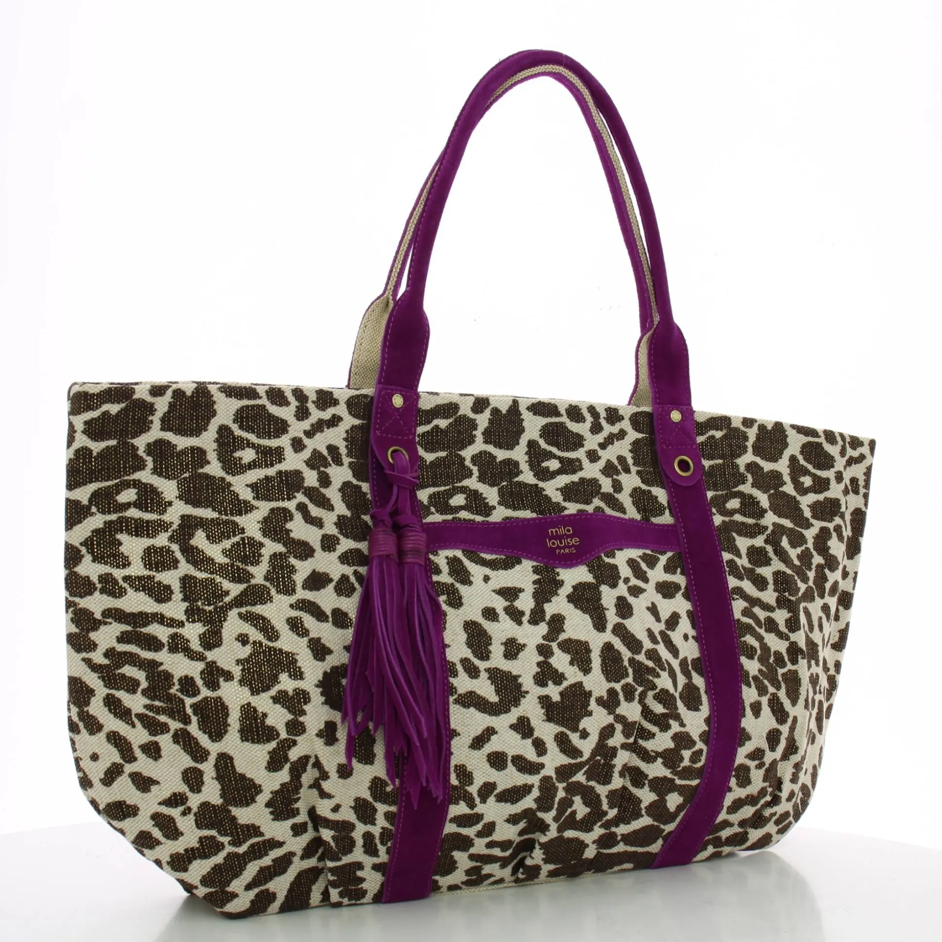 Mila Louise Grand cabas zippe Colette LP leopard*Femme Sacs Cabas