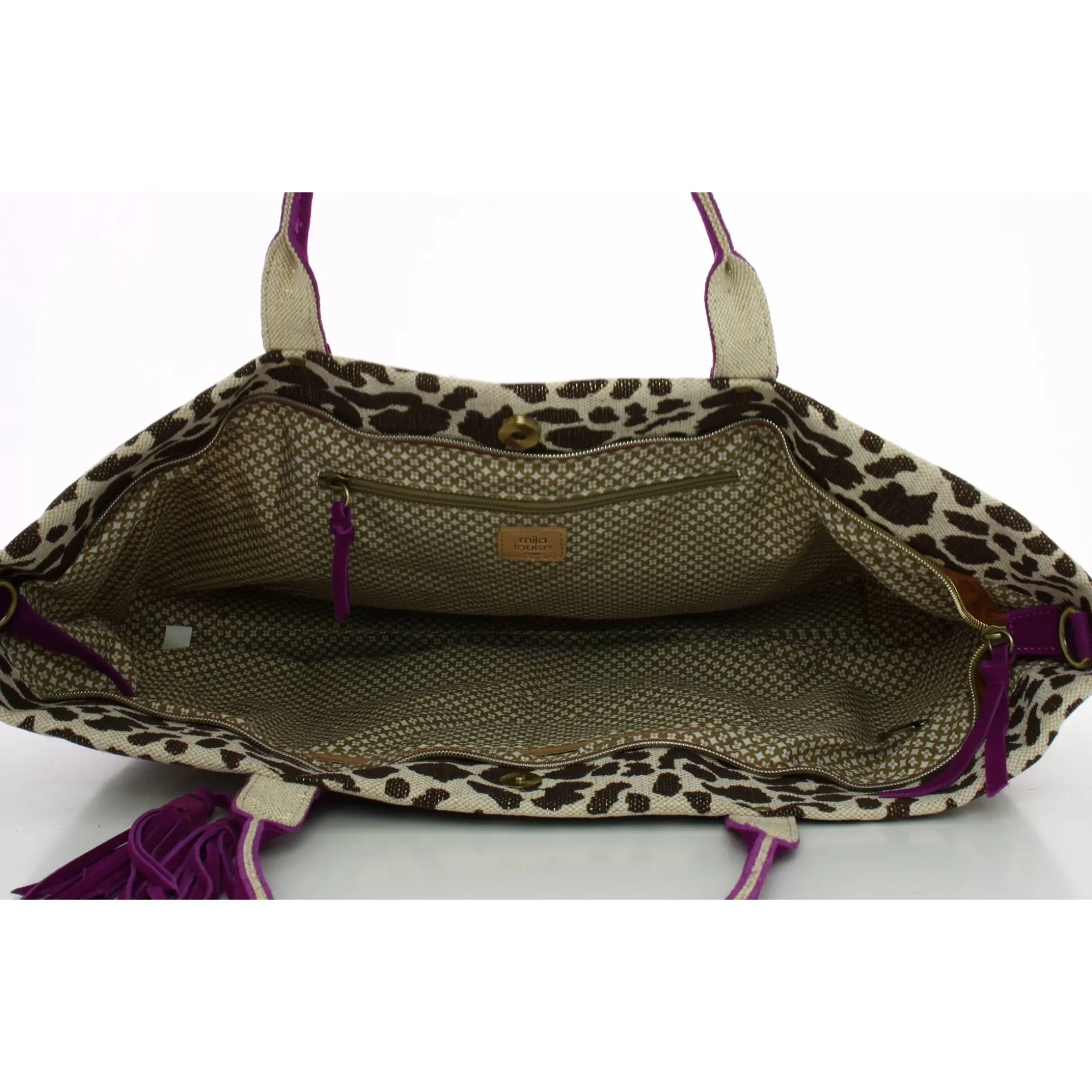 Mila Louise Grand cabas zippe Colette LP leopard*Femme Sacs Cabas