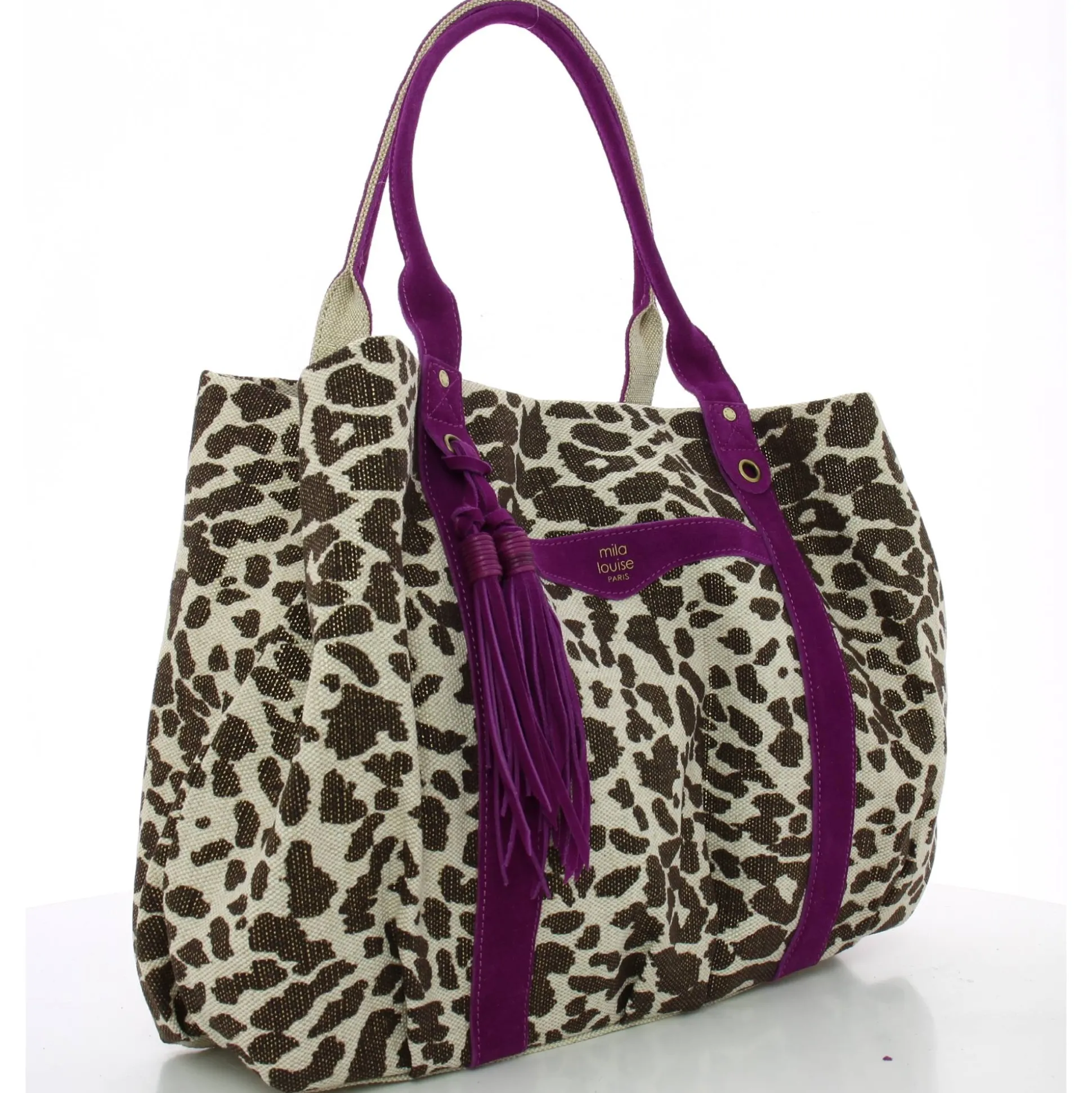 Mila Louise Grand cabas zippe Colette LP leopard*Femme Sacs Cabas