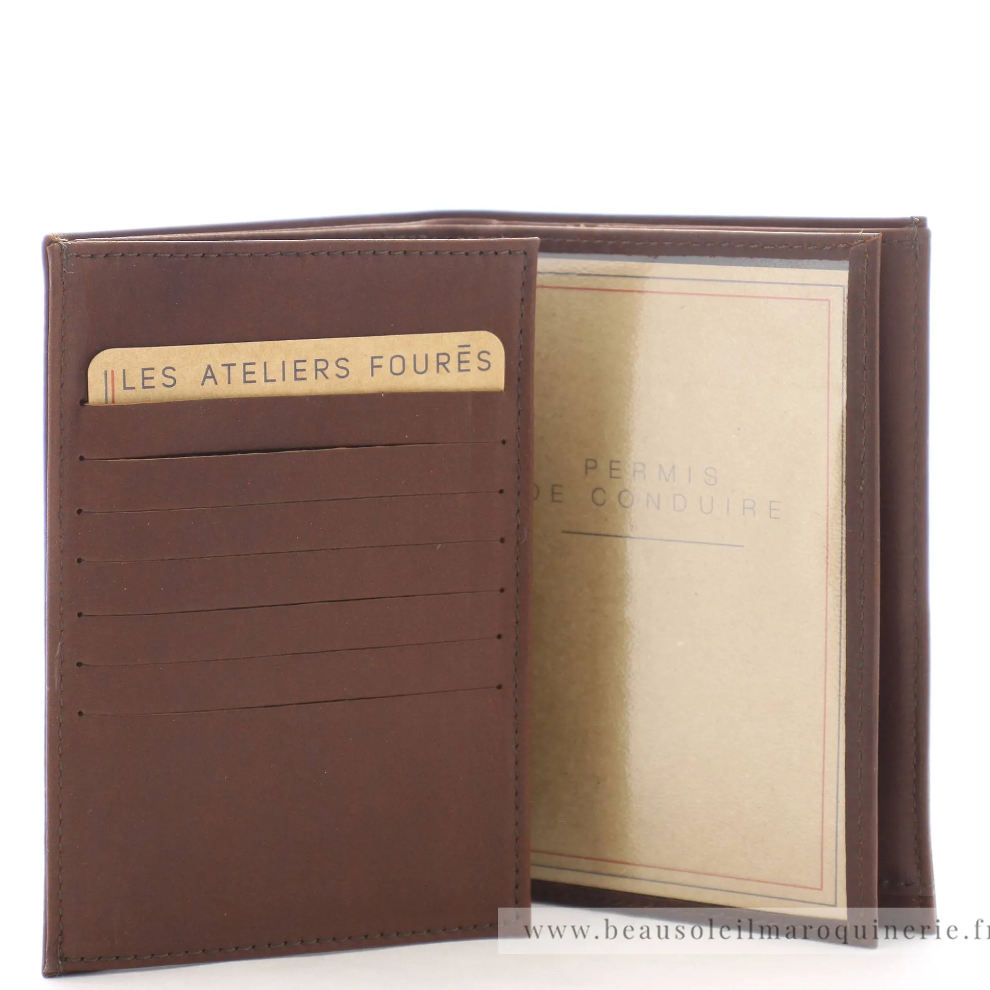 Les Ateliers Foures Grand portefeuille Promethee double rabat Baroudeur*Homme Portefeuilles Homme