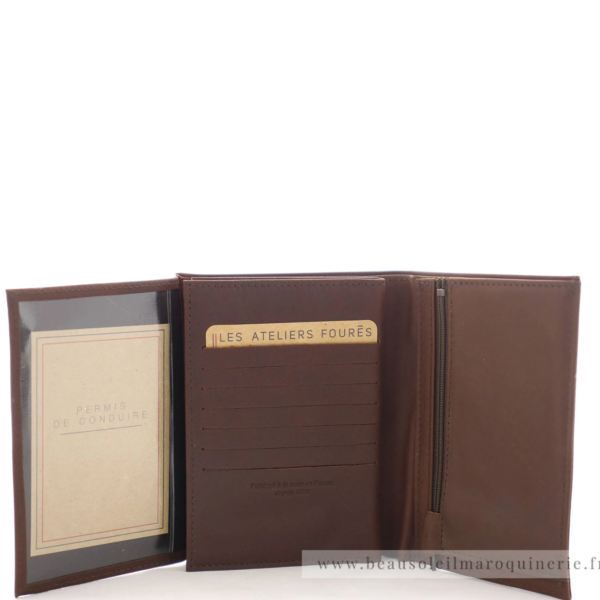 Les Ateliers Foures Grand portefeuille Promethee double rabat Baroudeur*Homme Portefeuilles Homme