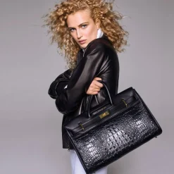 Mac Douglas Grand sac a main facon croco Pyla Meryl S*Femme Sacs À Main