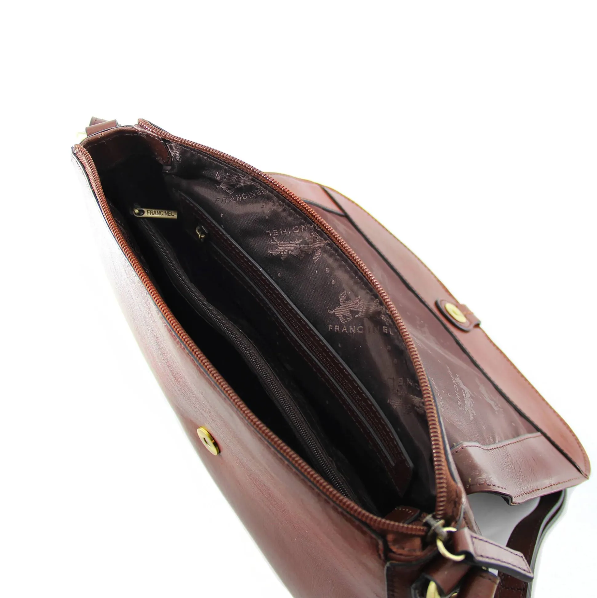 Francinel Grand sac bandouliere a rabat Tilleul en cuir*Femme Sacs Bandoulière