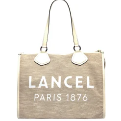 Lancel Grand sac cabas zippe L Summer Tote en jute*Femme Sacs Cabas