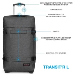 Eastpak Grand sac de voyage Transit'R L roulettes 79cm* Sacs De Voyage Roulettes