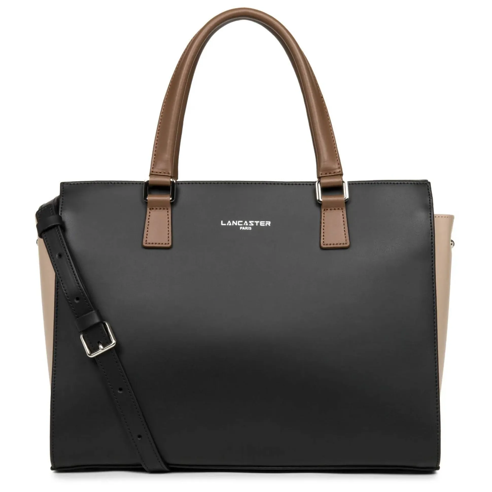 Lancaster Grand sac trapeze cuir lisse Smooth Made in France*Femme Sacs À Main