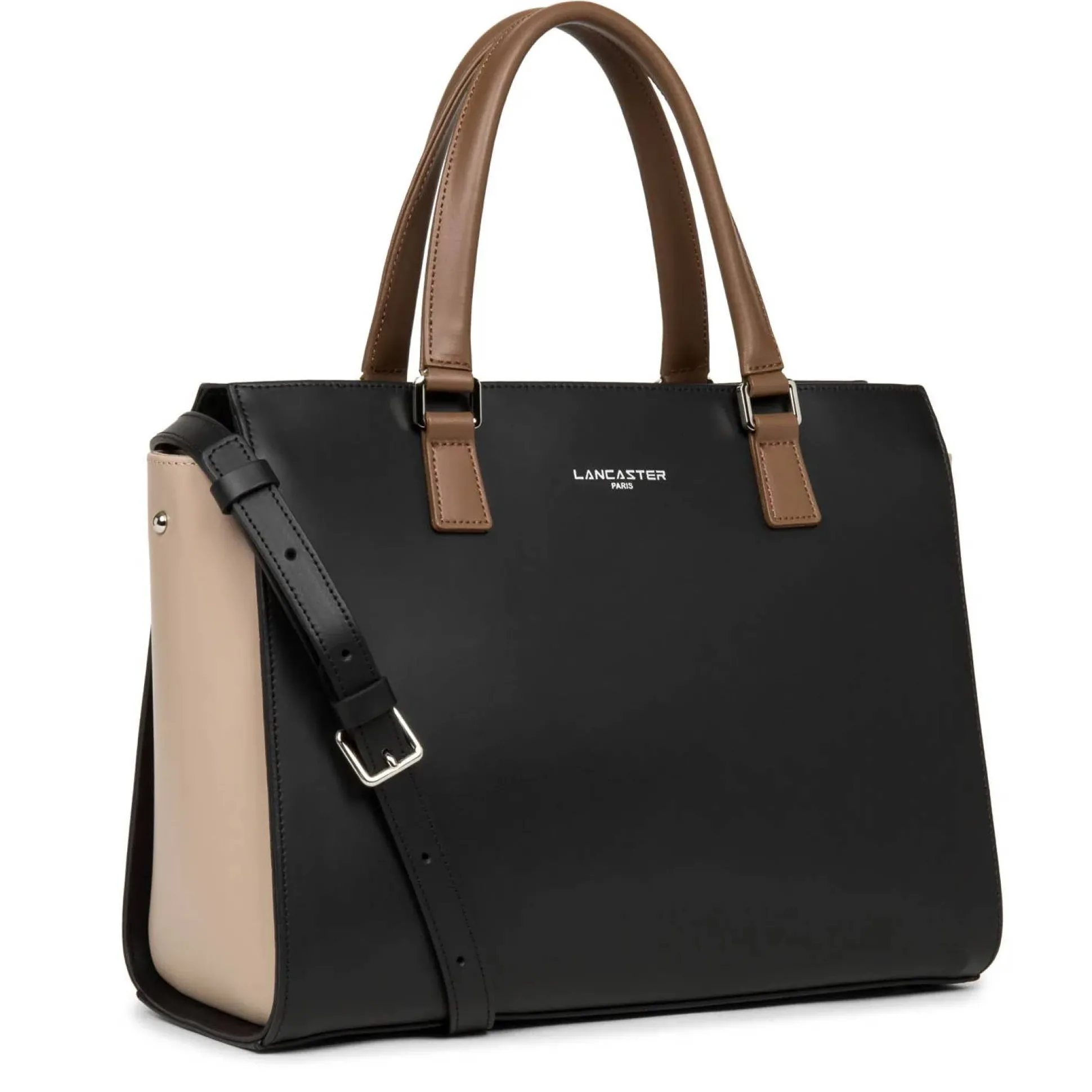 Lancaster Grand sac trapeze cuir lisse Smooth Made in France*Femme Sacs À Main