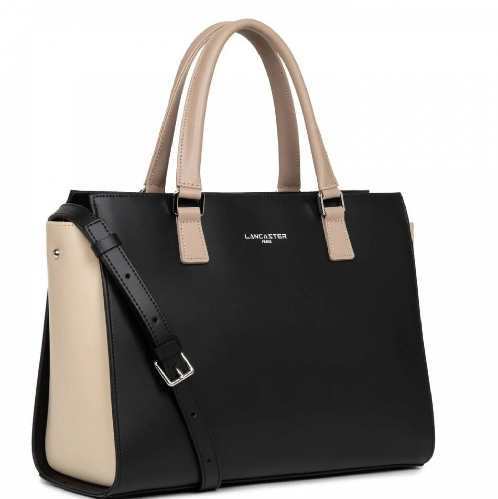 Lancaster Grand sac trapeze cuir lisse Smooth Made in France*Femme Sacs À Main