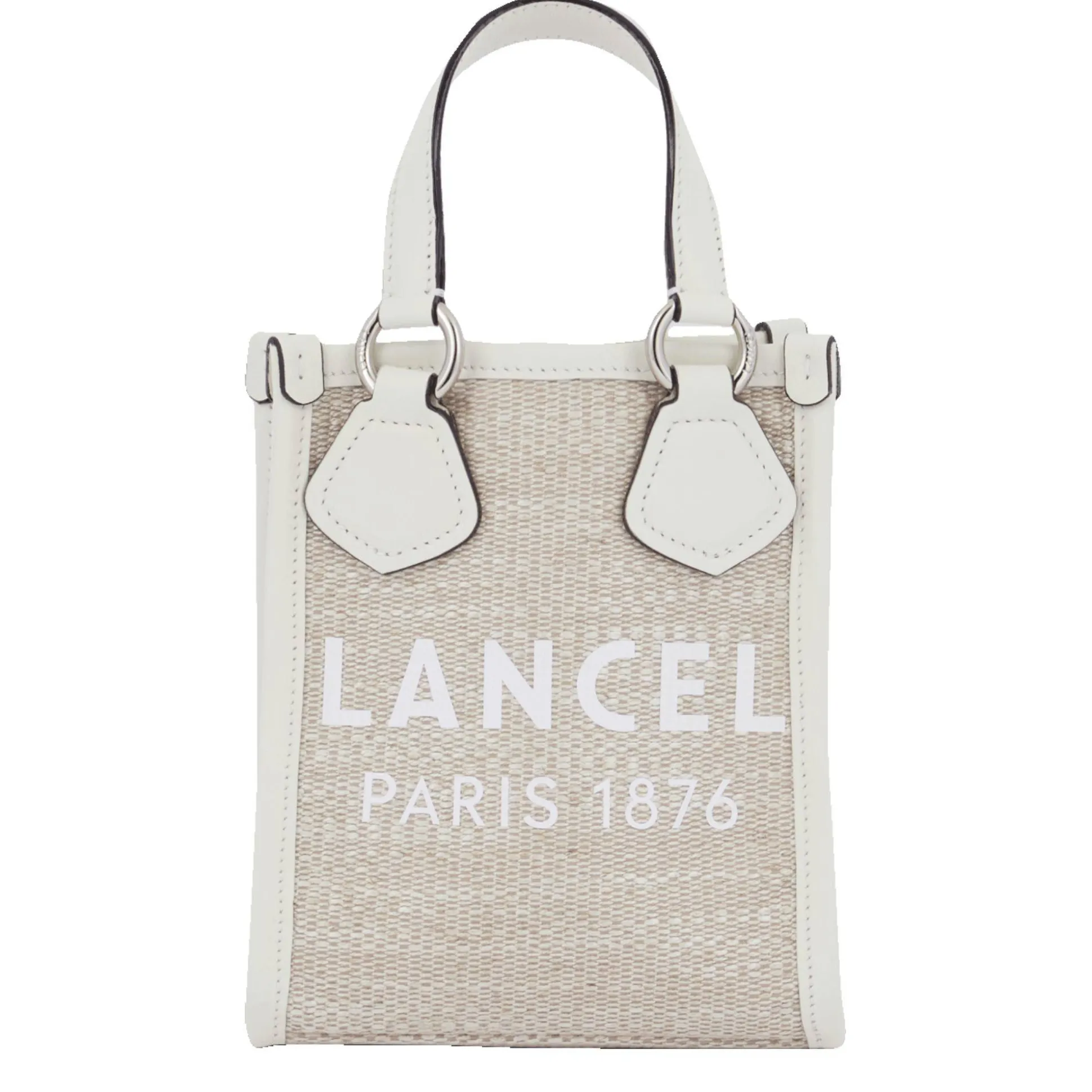 Lancel Mini cabas vertical Summer Tote en jute*Femme Sacs À Main