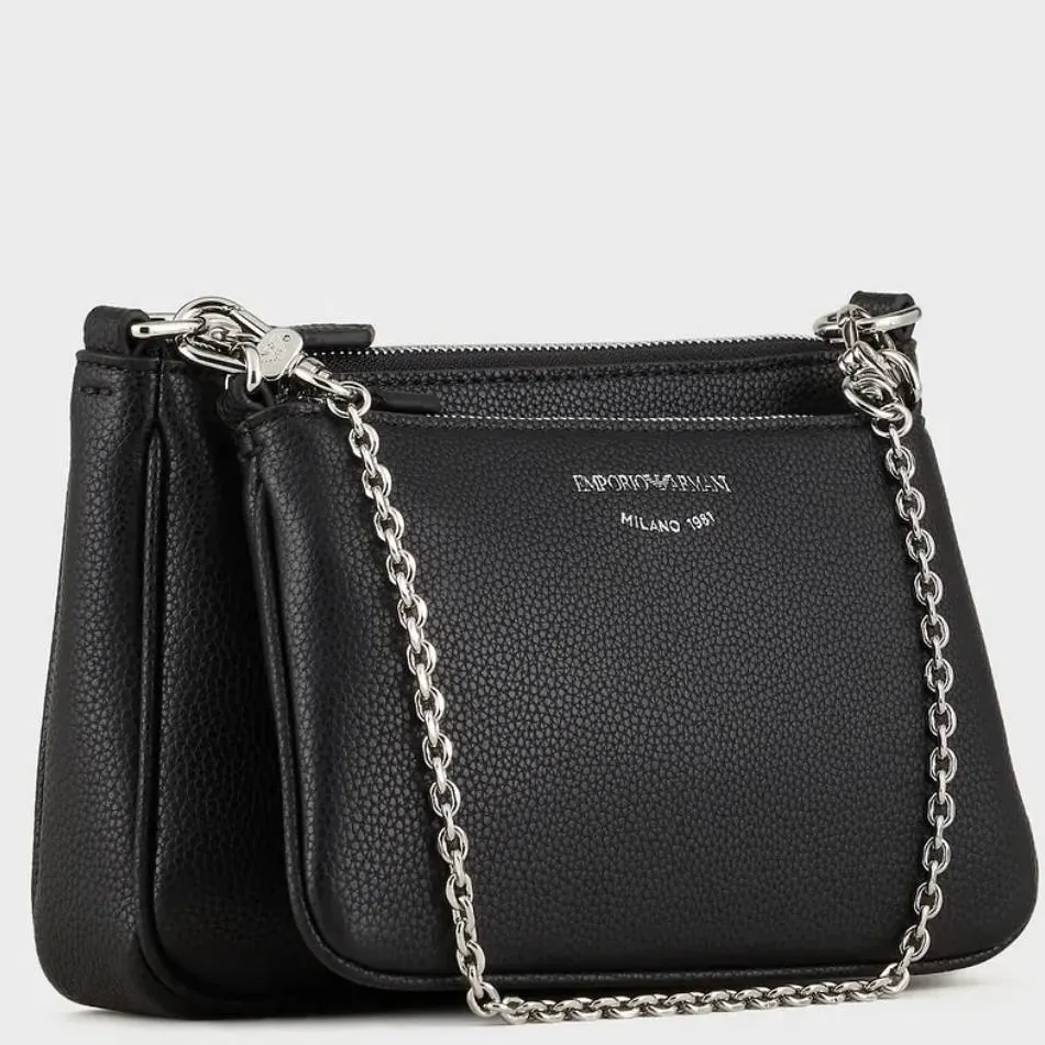 Emporio Armani Mini sac double avec bandouliere imprime cerf*Femme Sacs Bandoulière