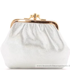 Pourchet Petit porte-monnaie bourse cuir agneau*Femme Porte-Monnaie Femme