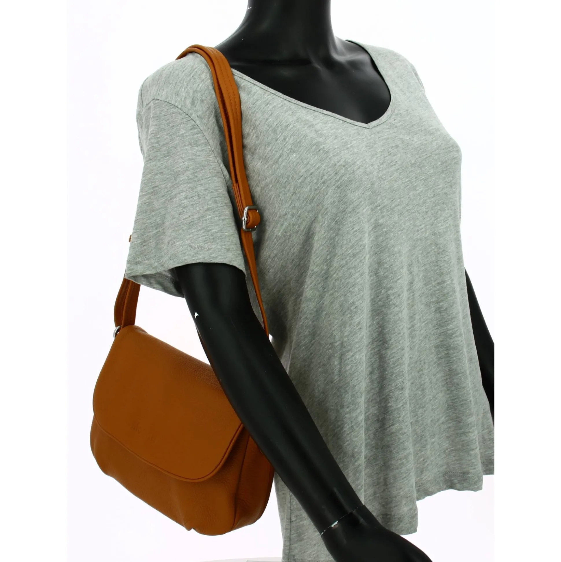 Mocca Petit sac bandouliere Dana a rabat en cuir*Femme Sacs Bandoulière