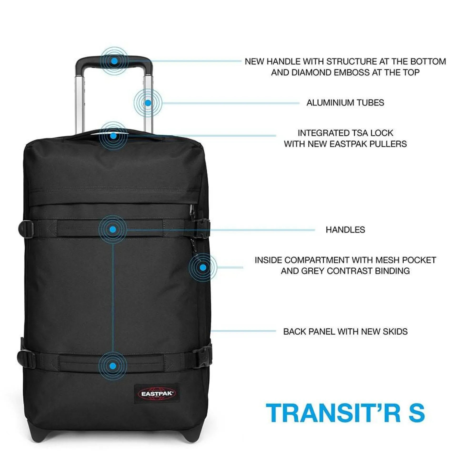 Eastpak Petit sac de voyage a roulettes Transit'R S 51cm* Sacs De Voyage Roulettes