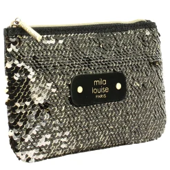 Mila Louise Petite pochette zippee a sequins SC7*Femme Pochettes