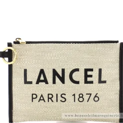 Lancel Pochette zippee Summer Tote toile de jute*Femme Pochettes