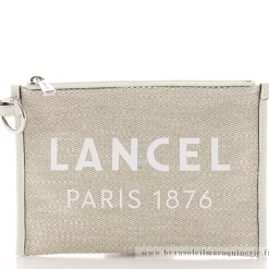 Lancel Pochette zippee Summer Tote toile de jute*Femme Pochettes