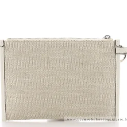 Lancel Pochette zippee Summer Tote toile de jute*Femme Pochettes
