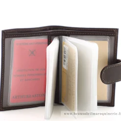 Arthur Aston Porte cartes a pression Louis mini cuir gras*Homme Porte-Cartes Homme