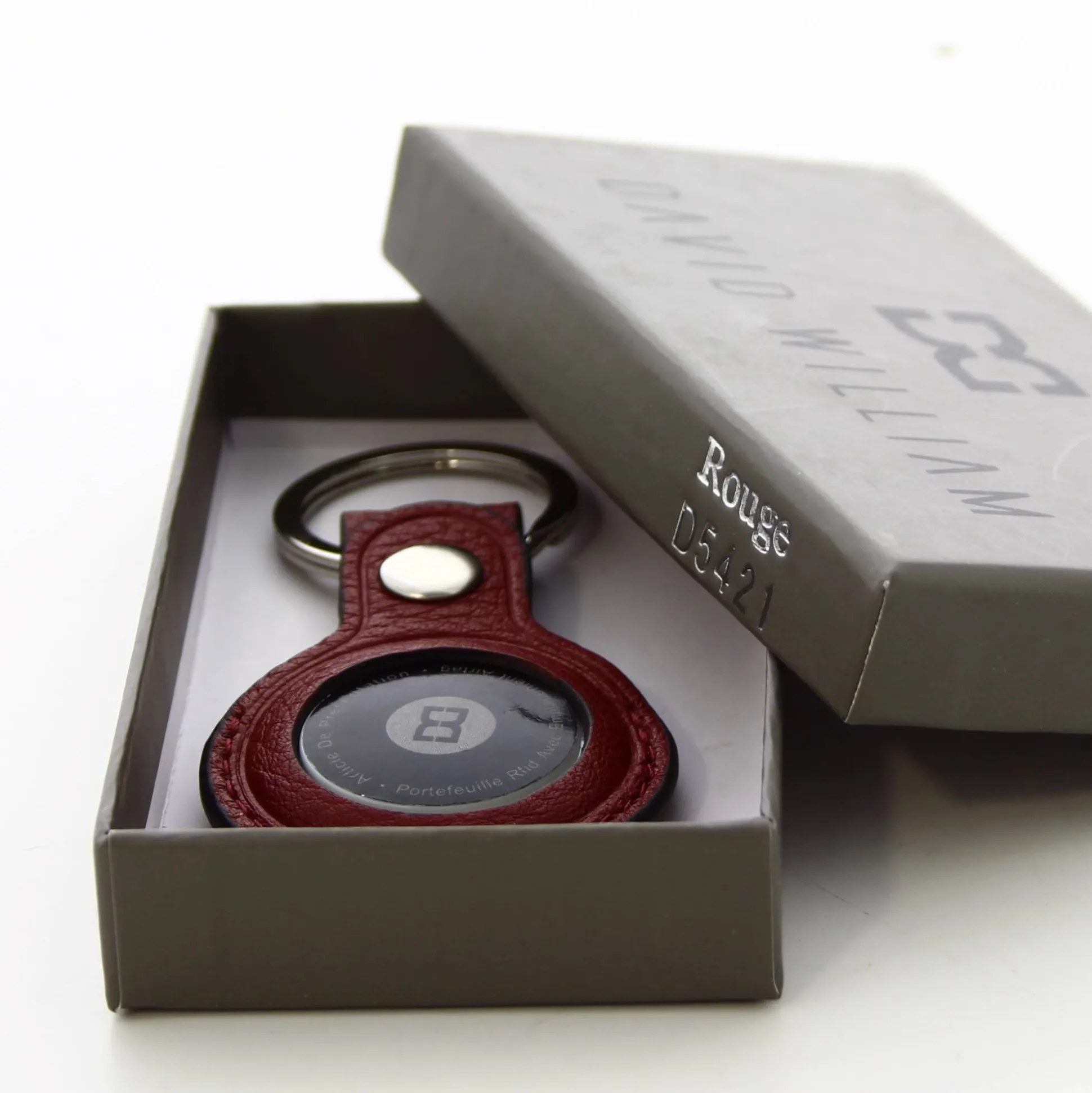 David William Porte cles airtag en cuir de vachette*Homme Porte-Clés