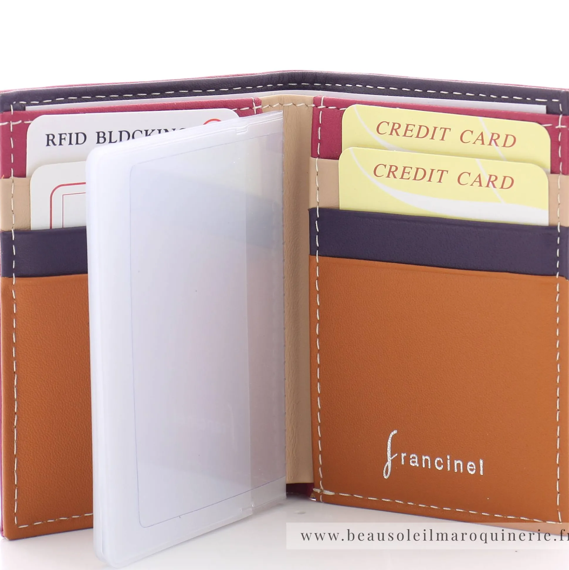 Francinel Porte-cartes Casual multicolore cuir 14 fentes*Femme Porte-Cartes Femme