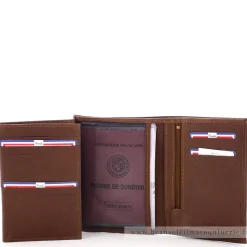 Frandi Portefeuille 3 volets en cuir Authentique*Homme Portefeuilles Homme