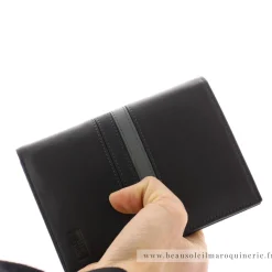 David William Portefeuille 2 volets Roussere detail bandes*Homme Portefeuilles Homme