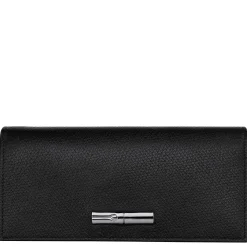 Longchamp Portefeuille a rabat effet graine Le Roseau*Femme Portefeuilles Femme