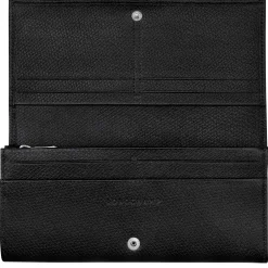 Longchamp Portefeuille a rabat effet graine Le Roseau*Femme Portefeuilles Femme