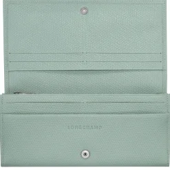 Longchamp Portefeuille a rabat effet graine Le Roseau*Femme Portefeuilles Femme
