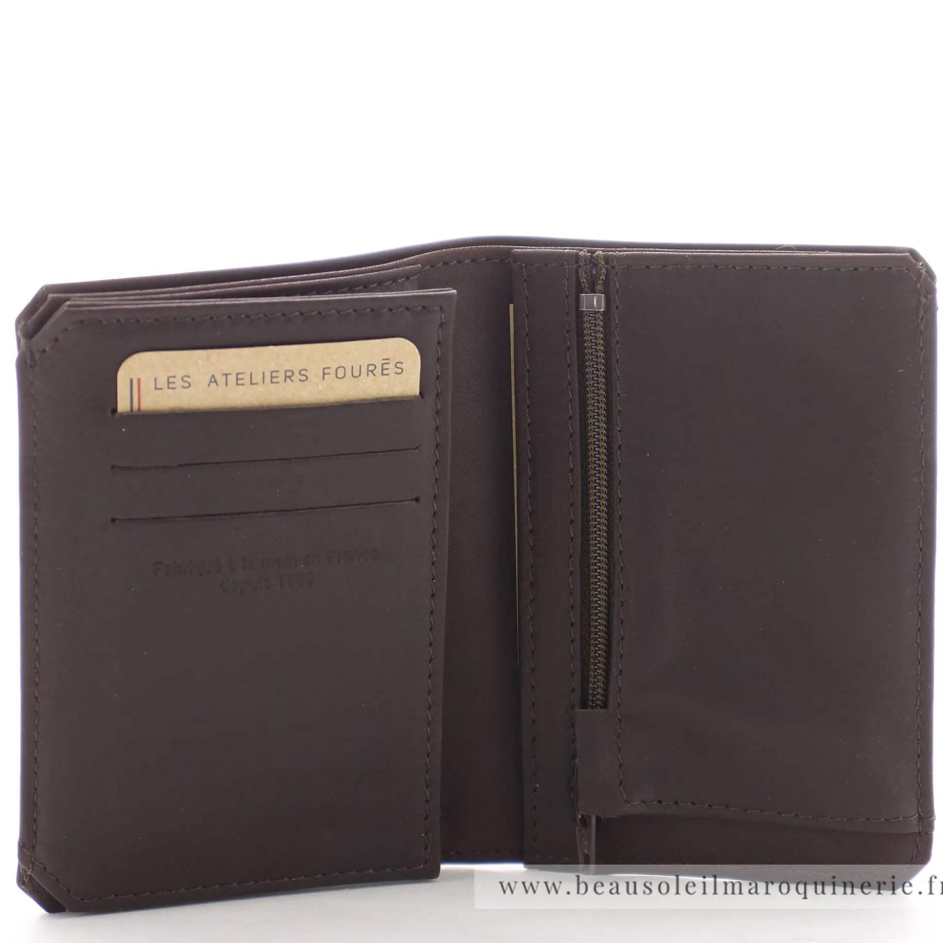 Les Ateliers Foures Portefeuille Achille rabat cartes Baroudeur*Homme Portefeuilles Homme
