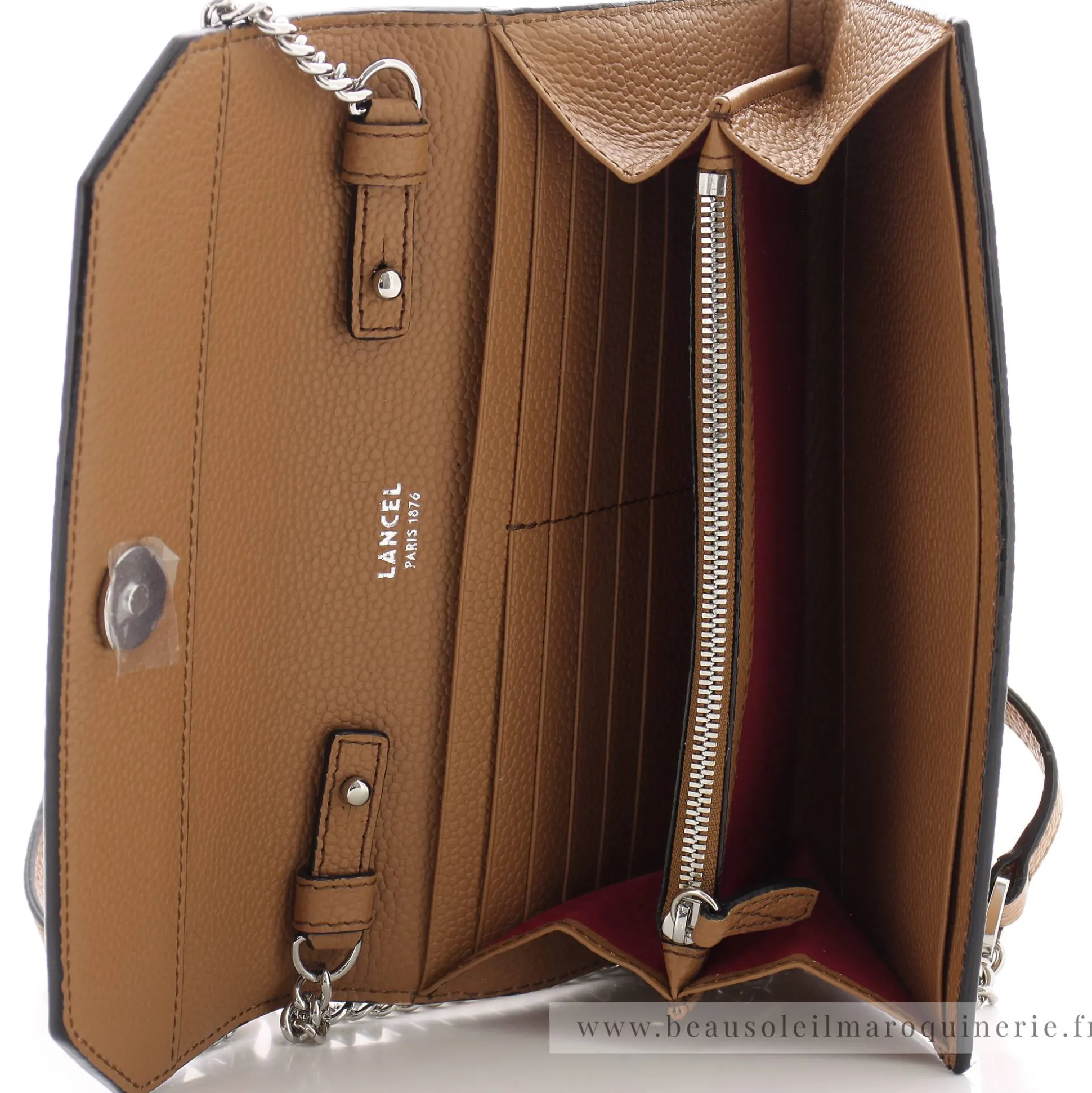 Lancel Portefeuille Ninon cuir graine avec bandouliere*Femme Portefeuilles Femme