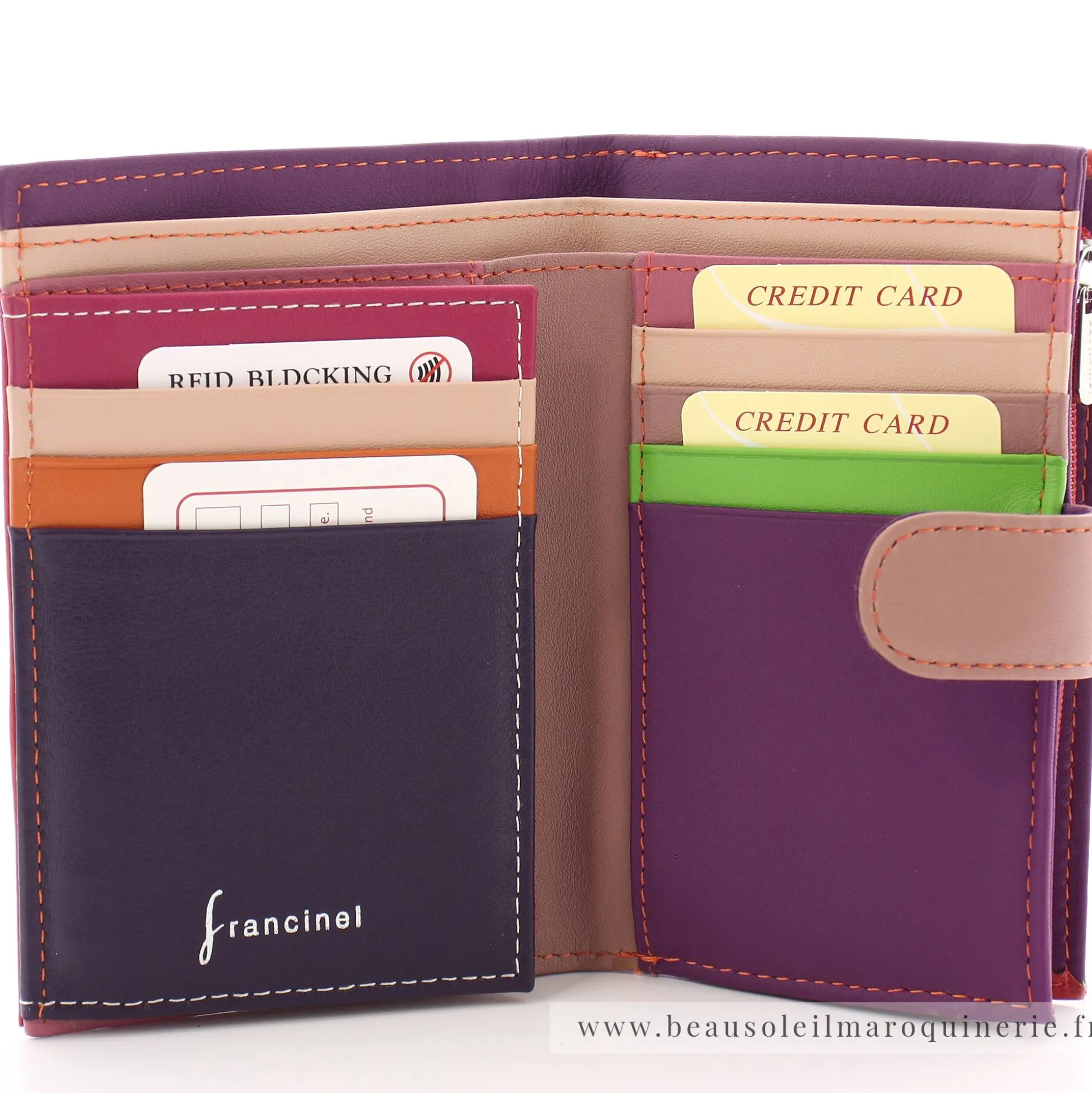 Francinel Portefeuille pression multicolore cuir Casual*Femme Portefeuilles Femme