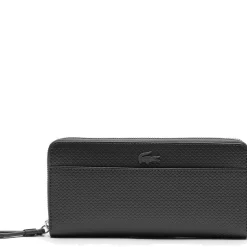 Lacoste Portefeuille zippe cuir pique mat Chantaco*Femme Portefeuilles Femme