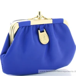 Pourchet Porte-monnaie bourse en cuir d'agneau*Femme Porte-Monnaie Femme