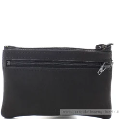 Frandi Porte-monnaie plat en cuir Authentique zippe*Homme Porte-Monnaie Homme