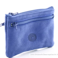 Frandi Porte-monnaie plat en cuir Nubuck zippe*Femme Portefeuilles Femme|Porte-Monnaie Femme