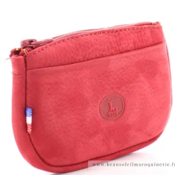 Frandi Porte-monnaie zippe en cuir Nubuck avec logo*Femme Porte-Monnaie Femme