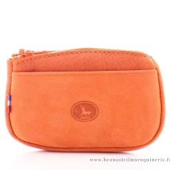 Frandi Porte-monnaie zippe en cuir Nubuck avec logo*Femme Porte-Monnaie Femme