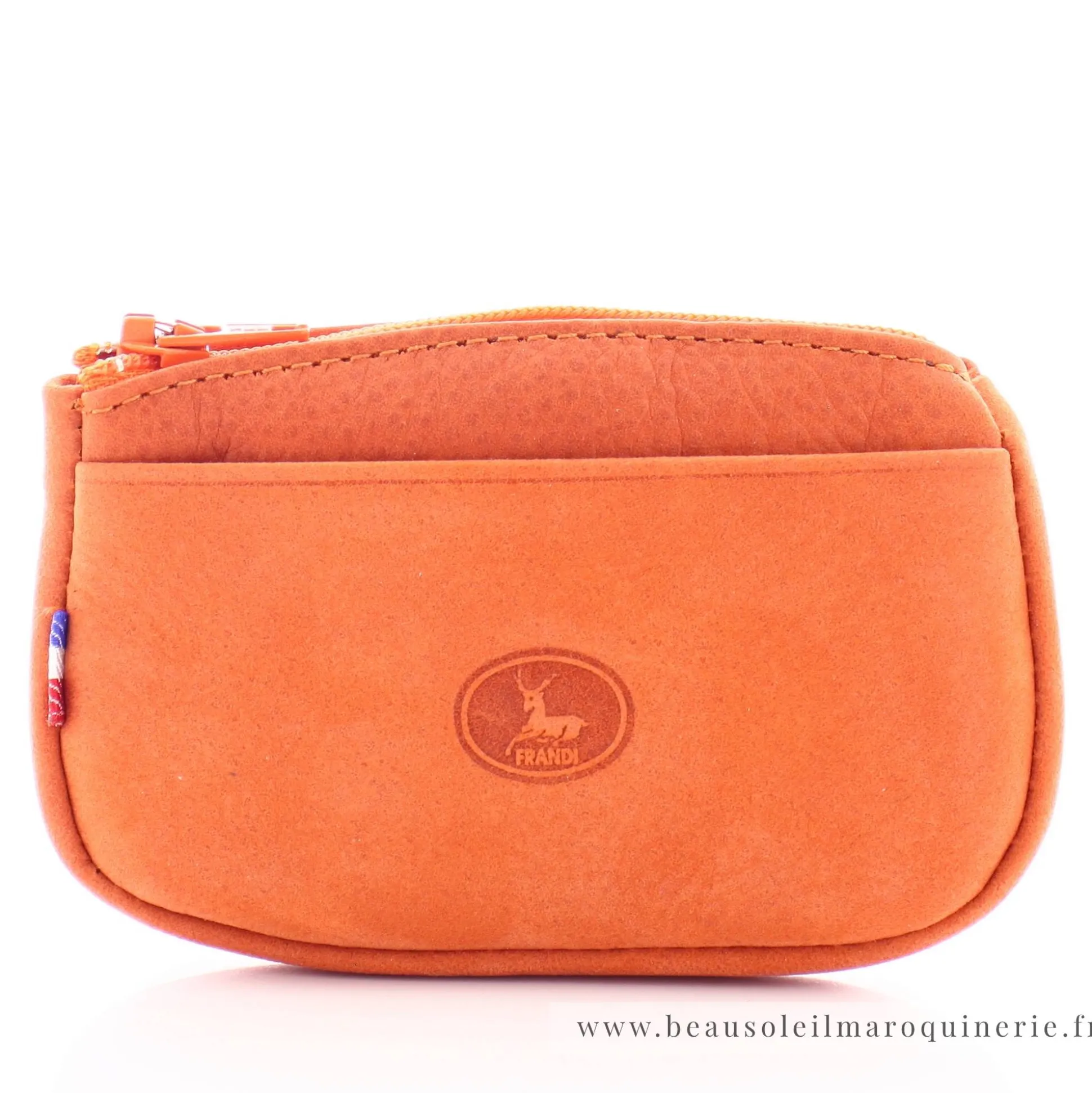 Frandi Porte-monnaie zippe en cuir Nubuck avec logo*Femme Porte-Monnaie Femme