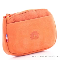 Frandi Porte-monnaie zippe en cuir Nubuck avec logo*Femme Porte-Monnaie Femme
