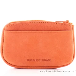Frandi Porte-monnaie zippe en cuir Nubuck avec logo*Femme Porte-Monnaie Femme