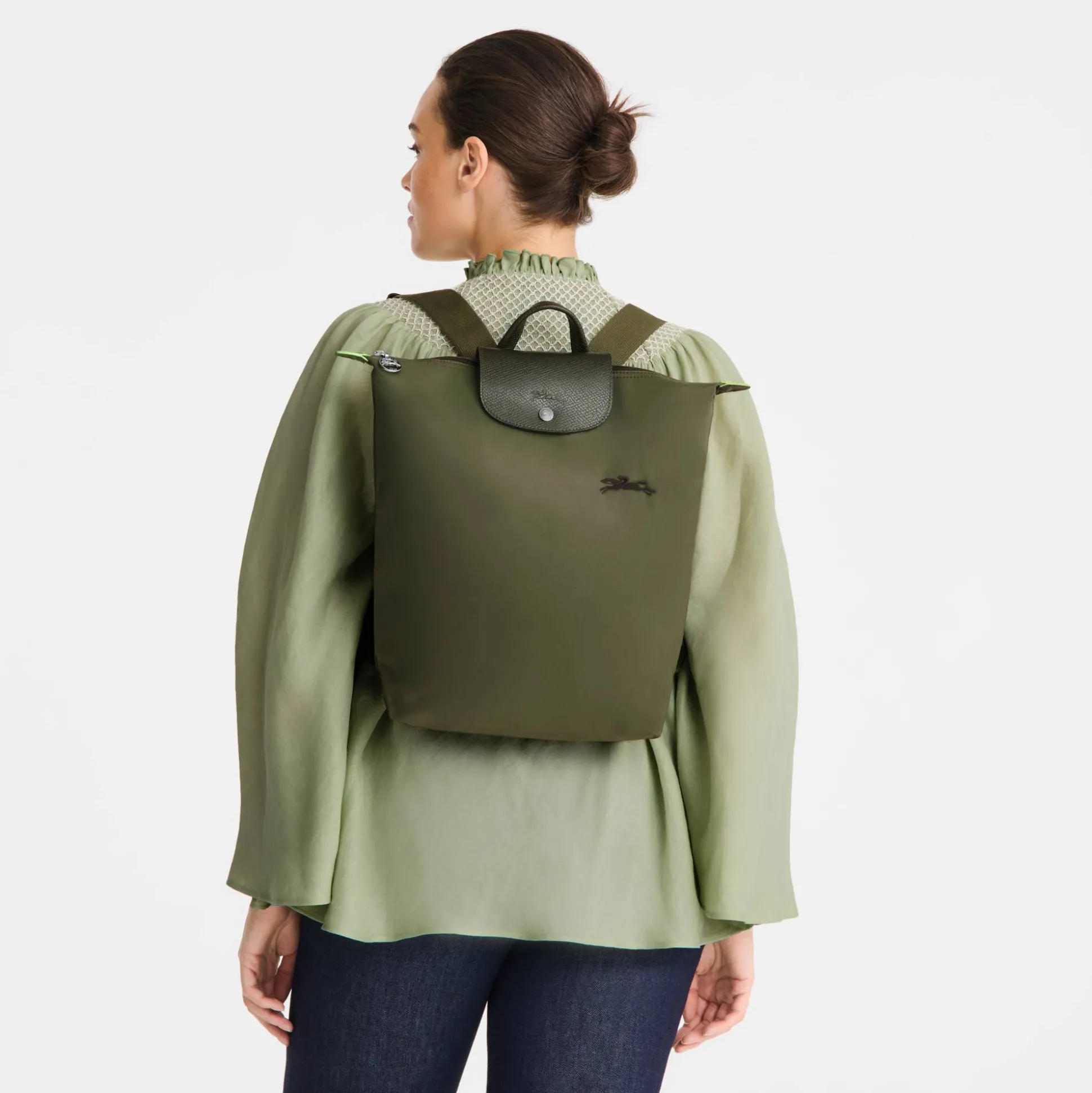 Longchamp Sac a dos M Le Pliage Green en toile*Femme Sacs À Dos Femme