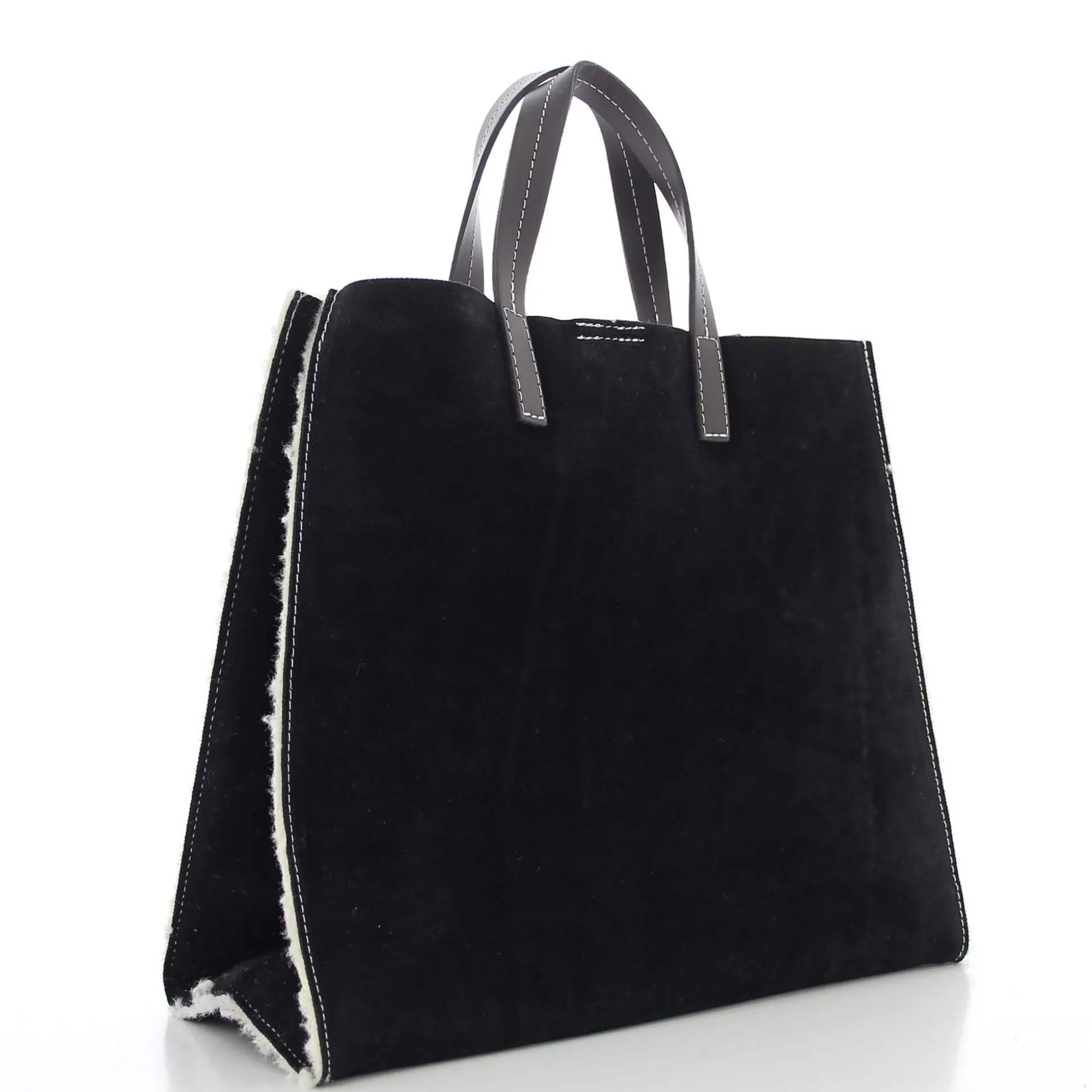 Marlon Firenze Sac a main cuir nubuck et fourrure*Femme Sacs À Main