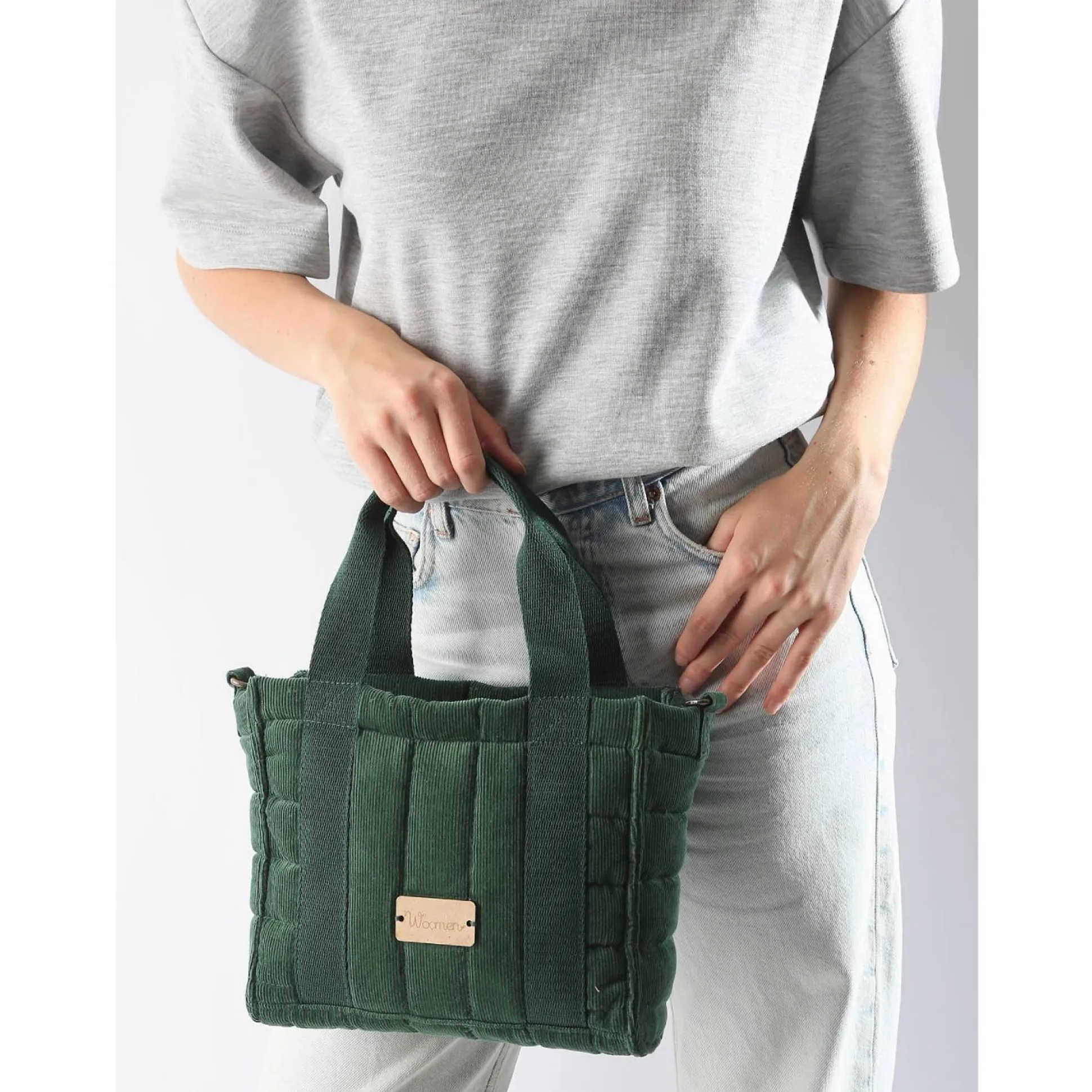 Woomen Sac a main Ixora velours cotele matelasse*Femme Sacs À Main
