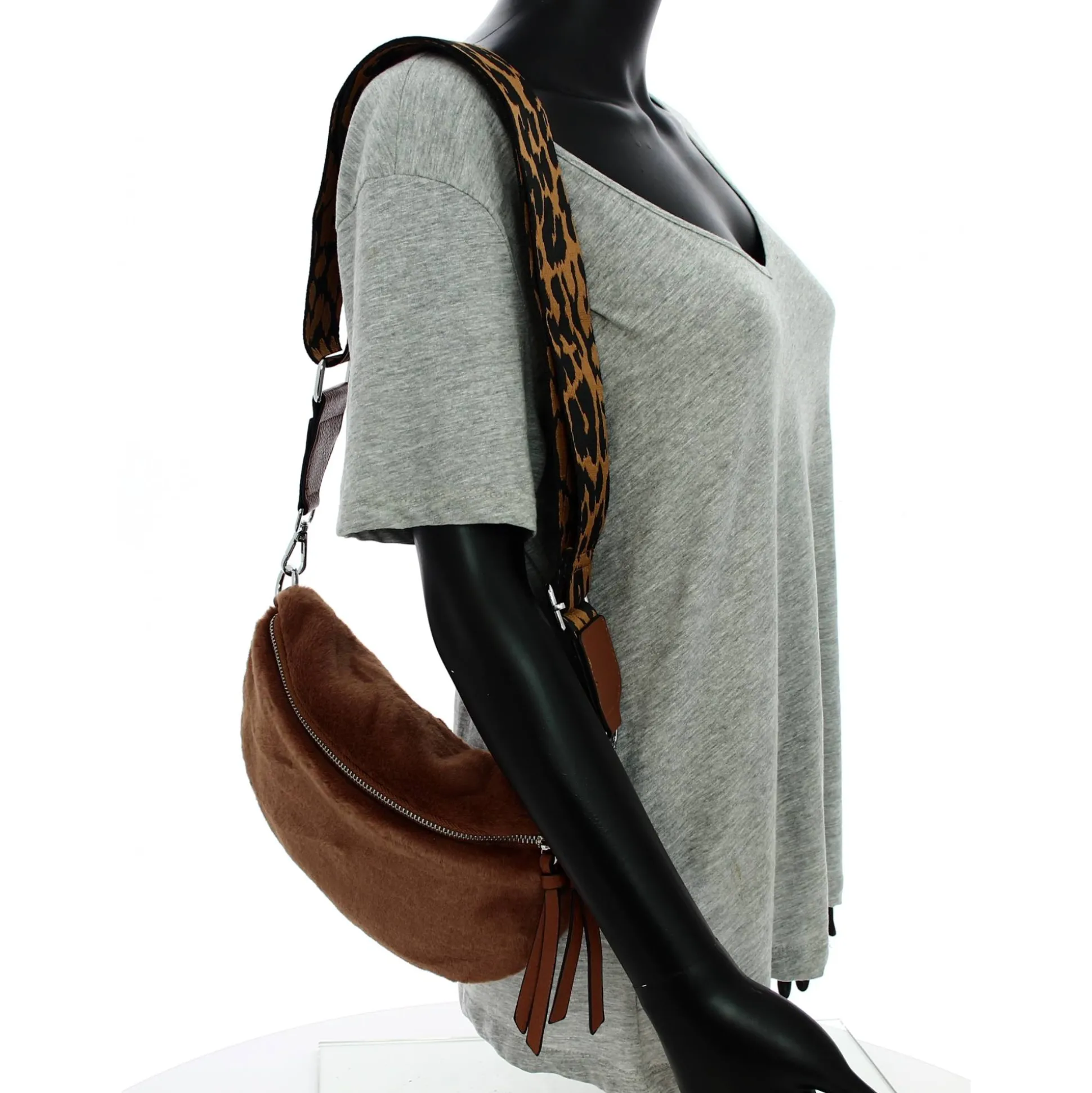 Mia & Joy Sac banane facon fourrure Braddie*Femme Sacs Porté Épaule